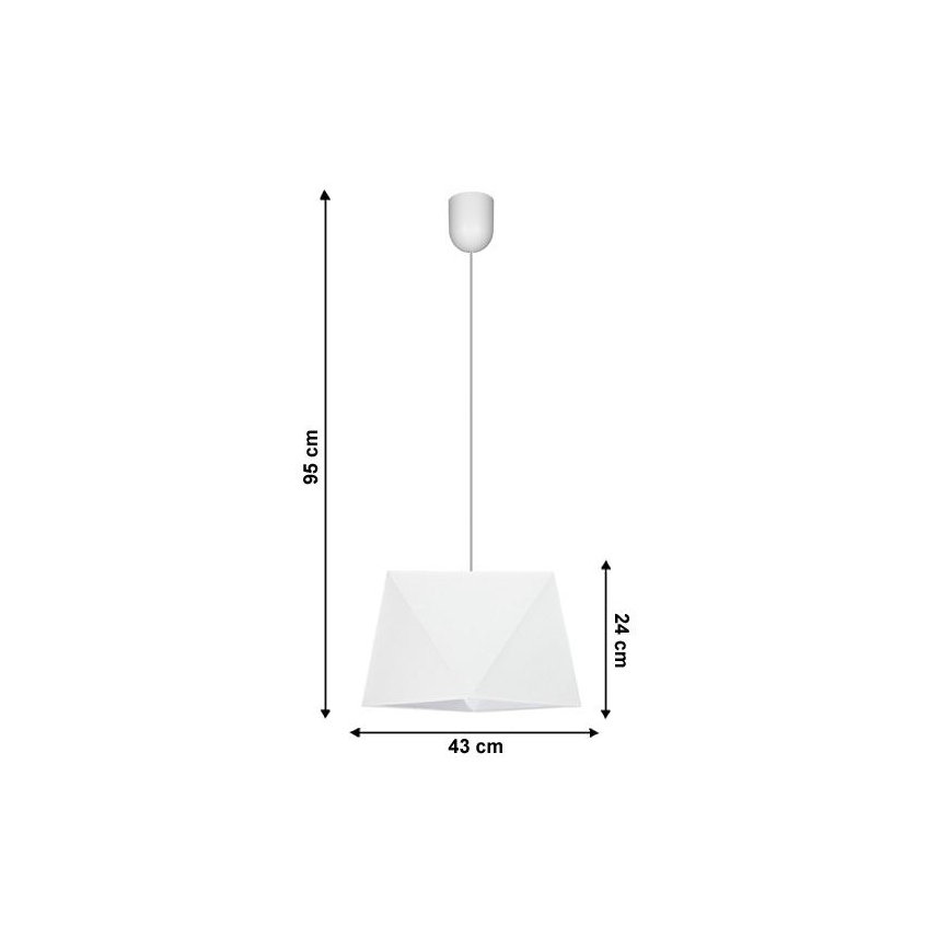 Lestenec na vrvici DIAMENT 1xE27/60W/230V bela