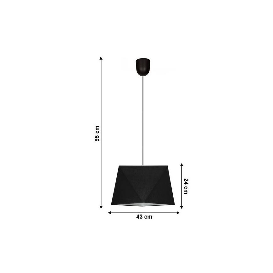 Lestenec na vrvici DIAMENT 1xE27/60W/230V črn
