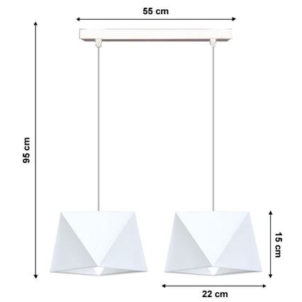 Lestenec na vrvici DIAMENT 2xE27/60W/230V bela