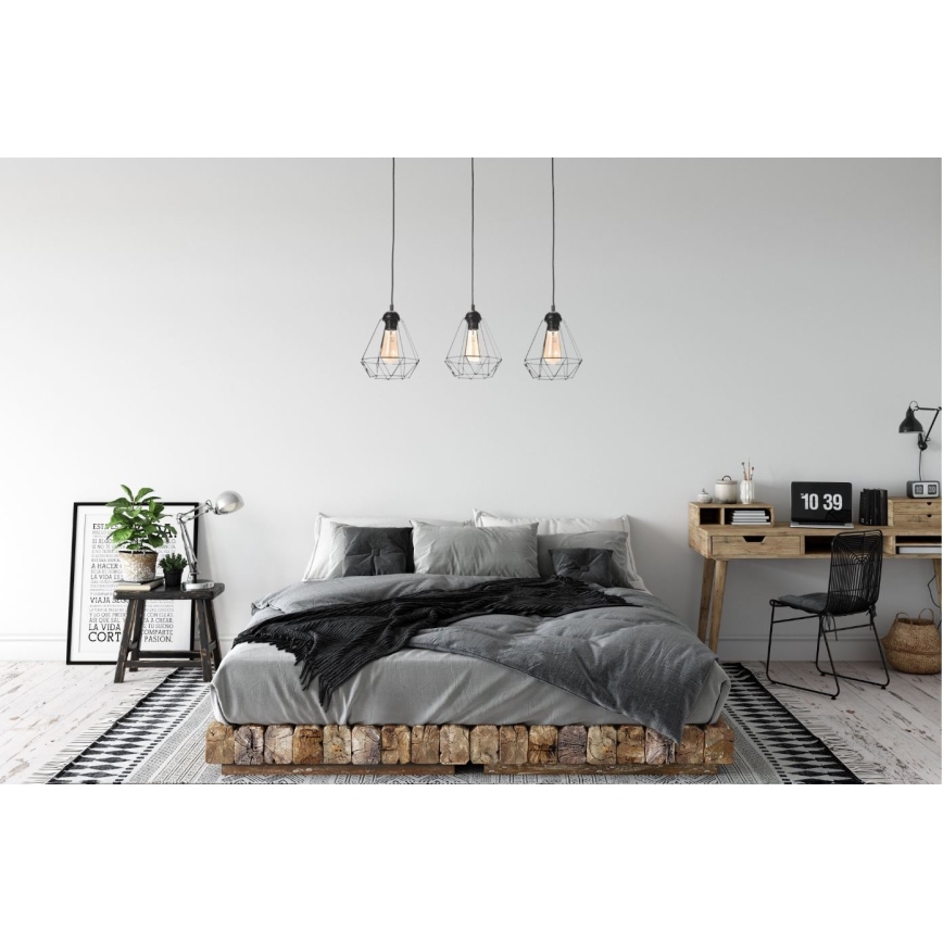 Lestenec na vrvici DIAMENT MINI 3xE27/60W/230V