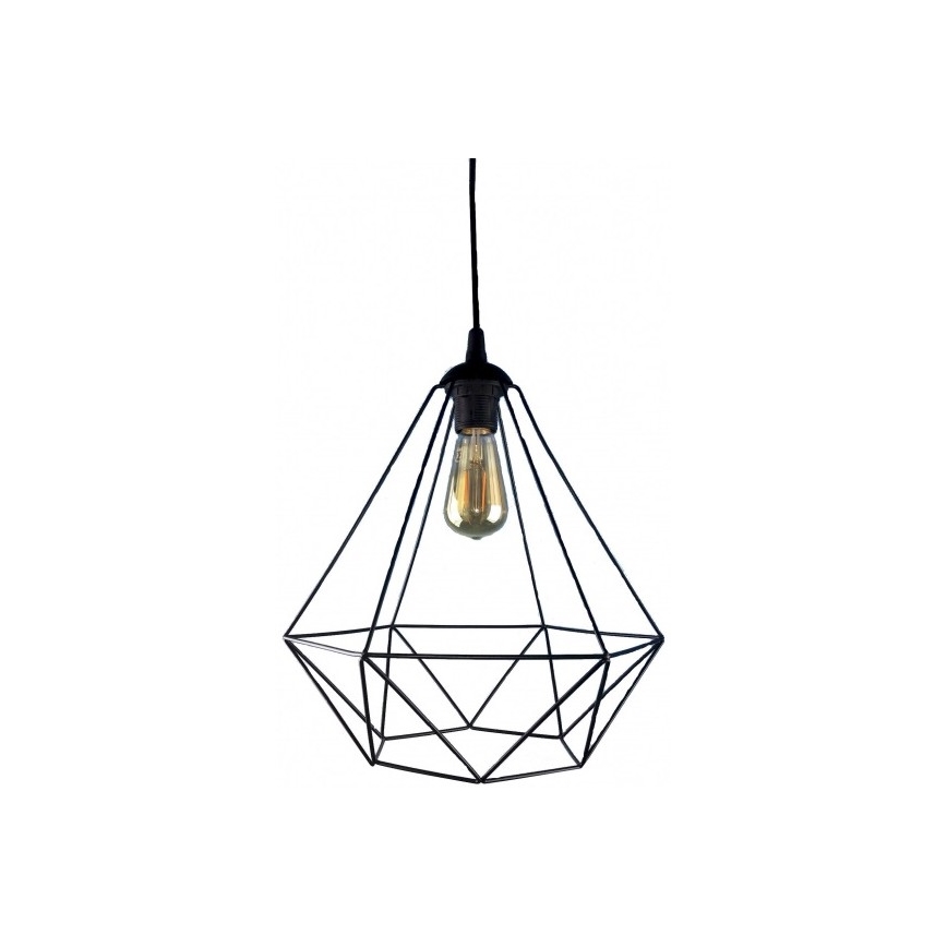Lestenec na vrvici DIAMOND 1xE27/60W/230V črn