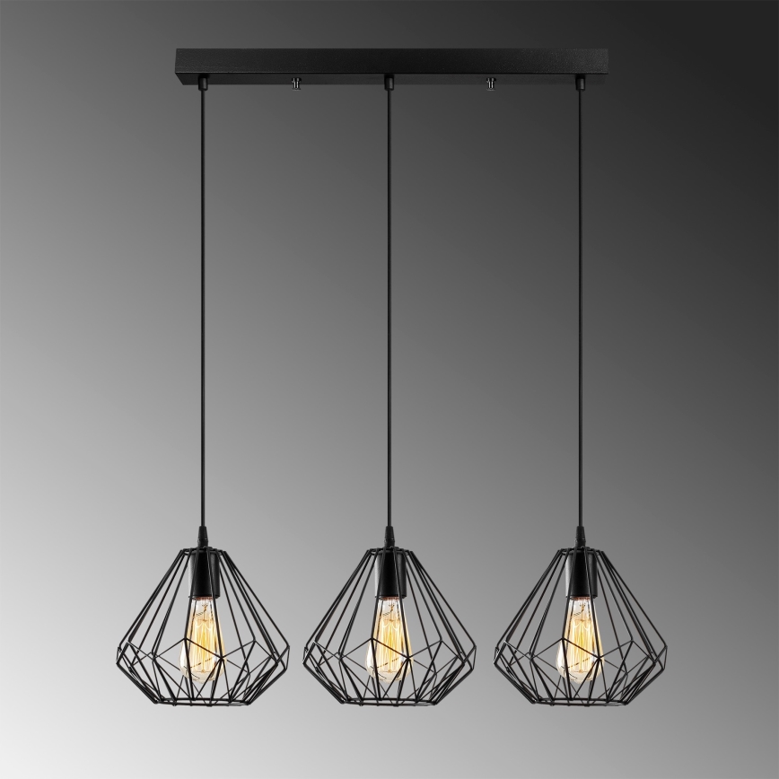 Lestenec na vrvici DIAMOND 3xE27/100W/230V