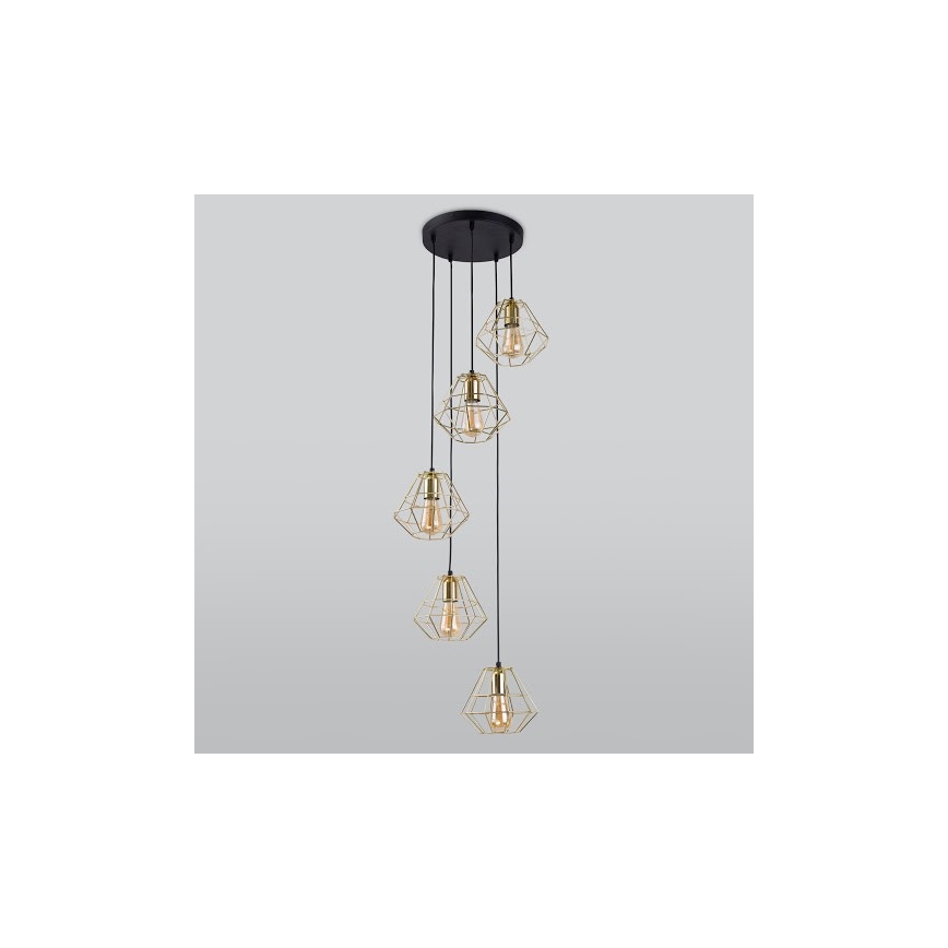 Lestenec na vrvici DIAMOND 5xE27/60W/230V