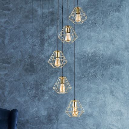 Lestenec na vrvici DIAMOND 5xE27/60W/230V
