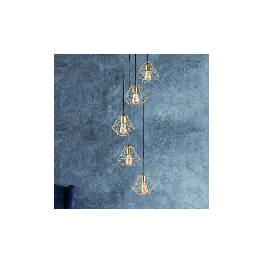 Lestenec na vrvici DIAMOND 5xE27/60W/230V