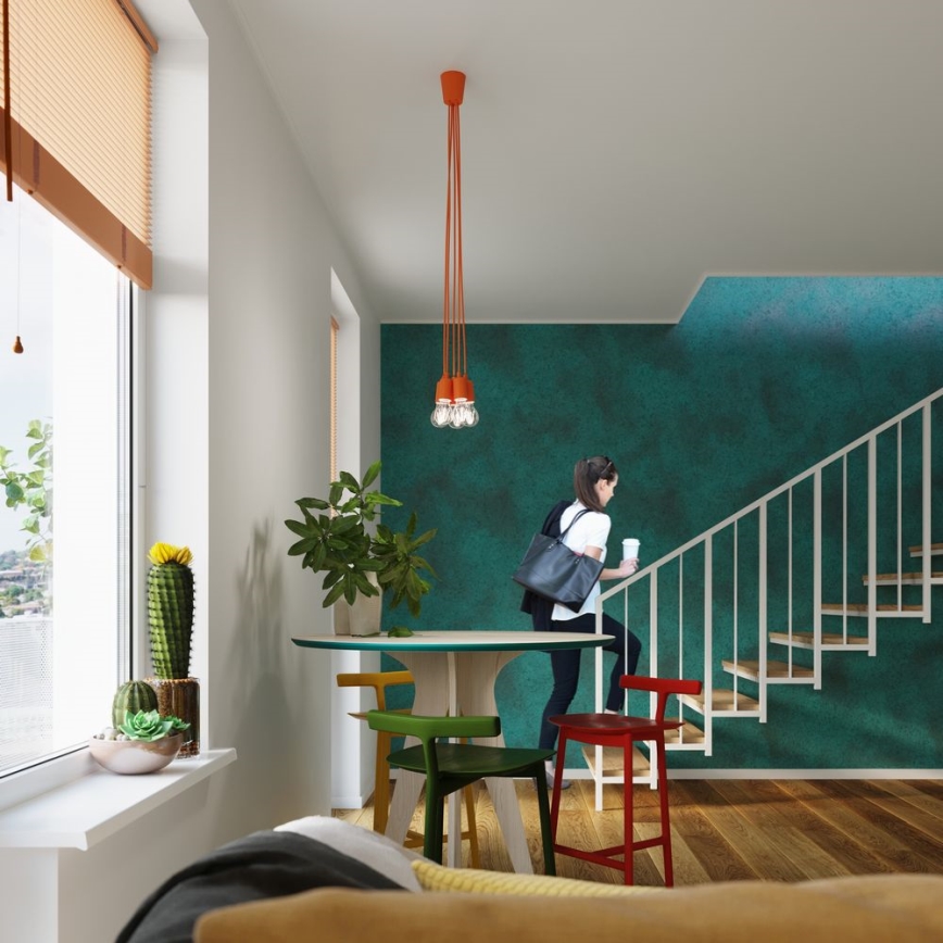 Lestenec na vrvici DIEGO 1xE27/60W/230V oranžen