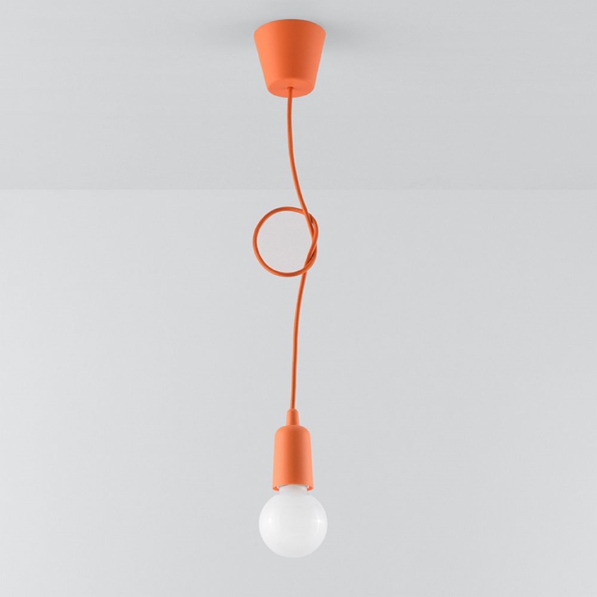 Lestenec na vrvici DIEGO 1xE27/60W/230V oranžen