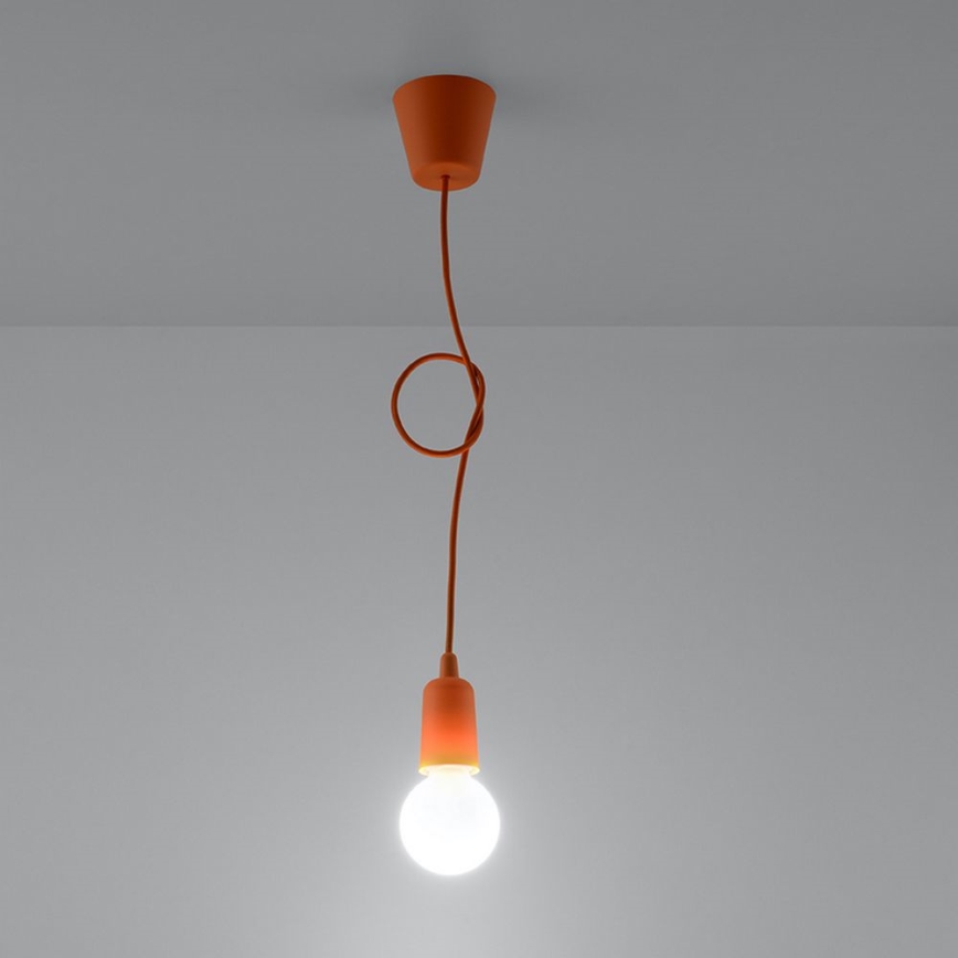 Lestenec na vrvici DIEGO 1xE27/60W/230V oranžen