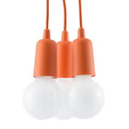 Lestenec na vrvici DIEGO 3xE27/60W/230V oranžna