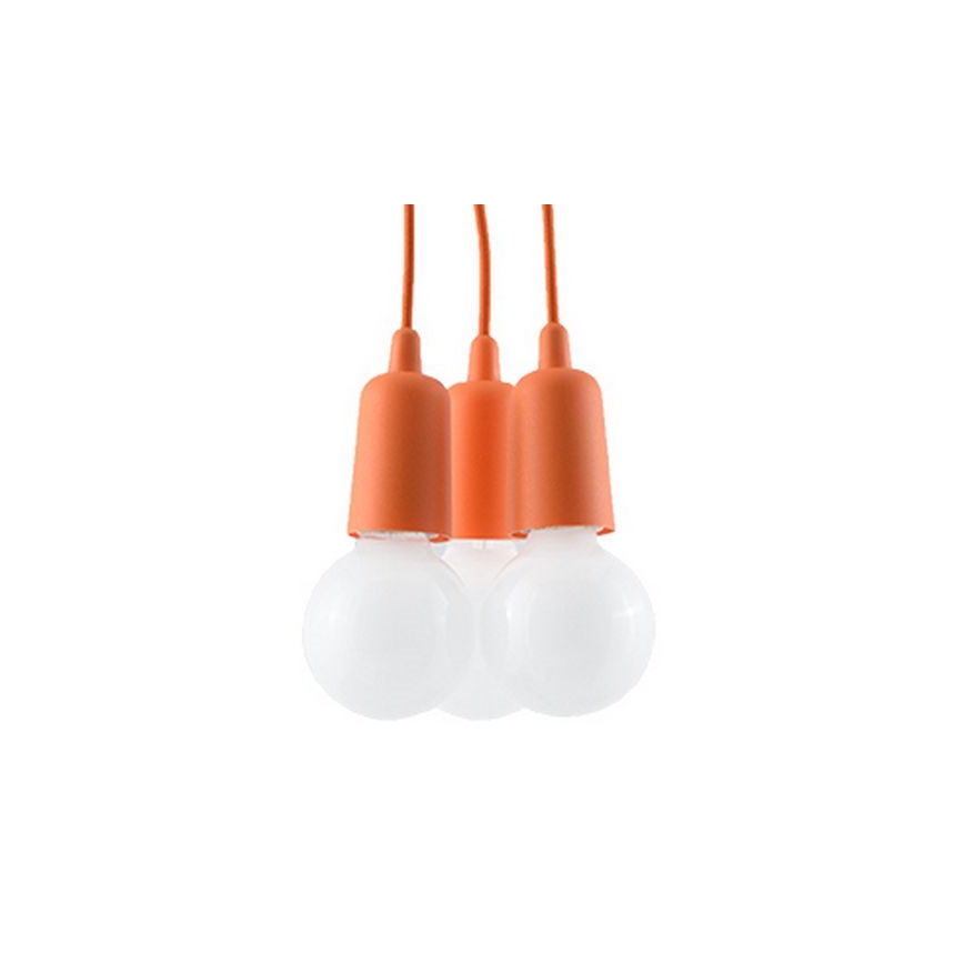 Lestenec na vrvici DIEGO 3xE27/60W/230V oranžna