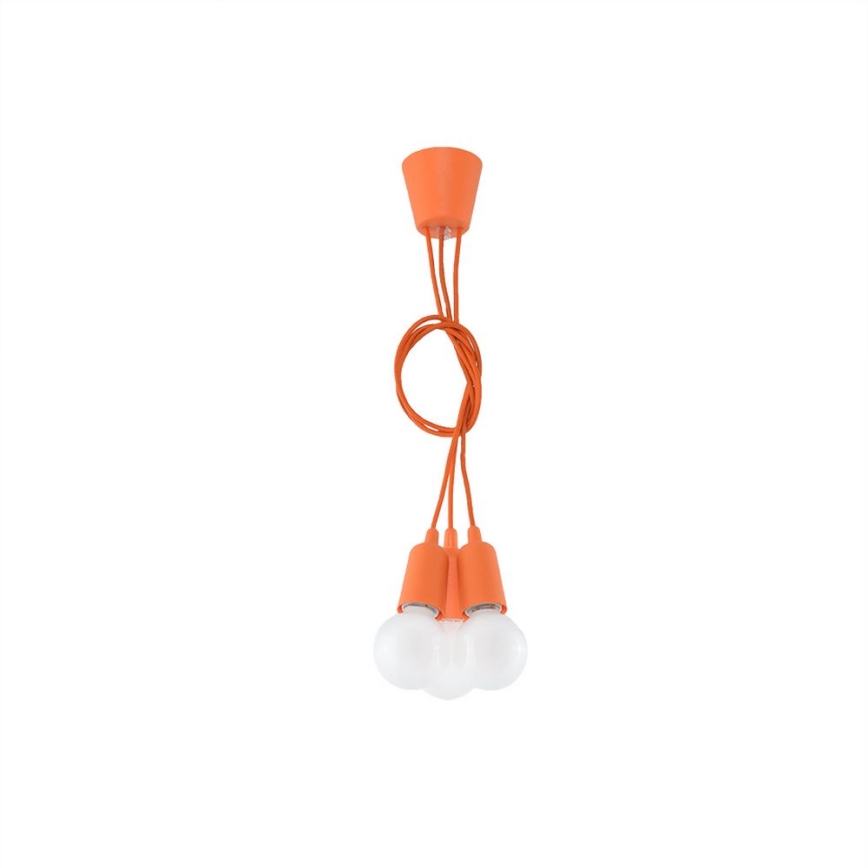 Lestenec na vrvici DIEGO 3xE27/60W/230V oranžna