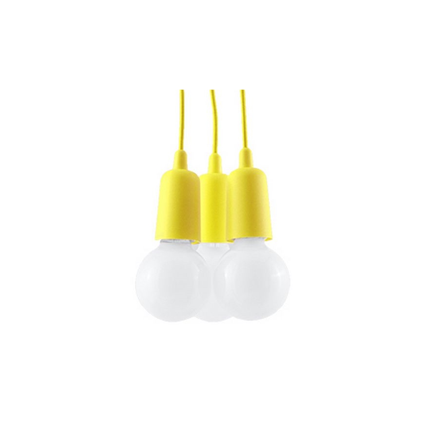 Lestenec na vrvici DIEGO 3xE27/60W/230V rumena