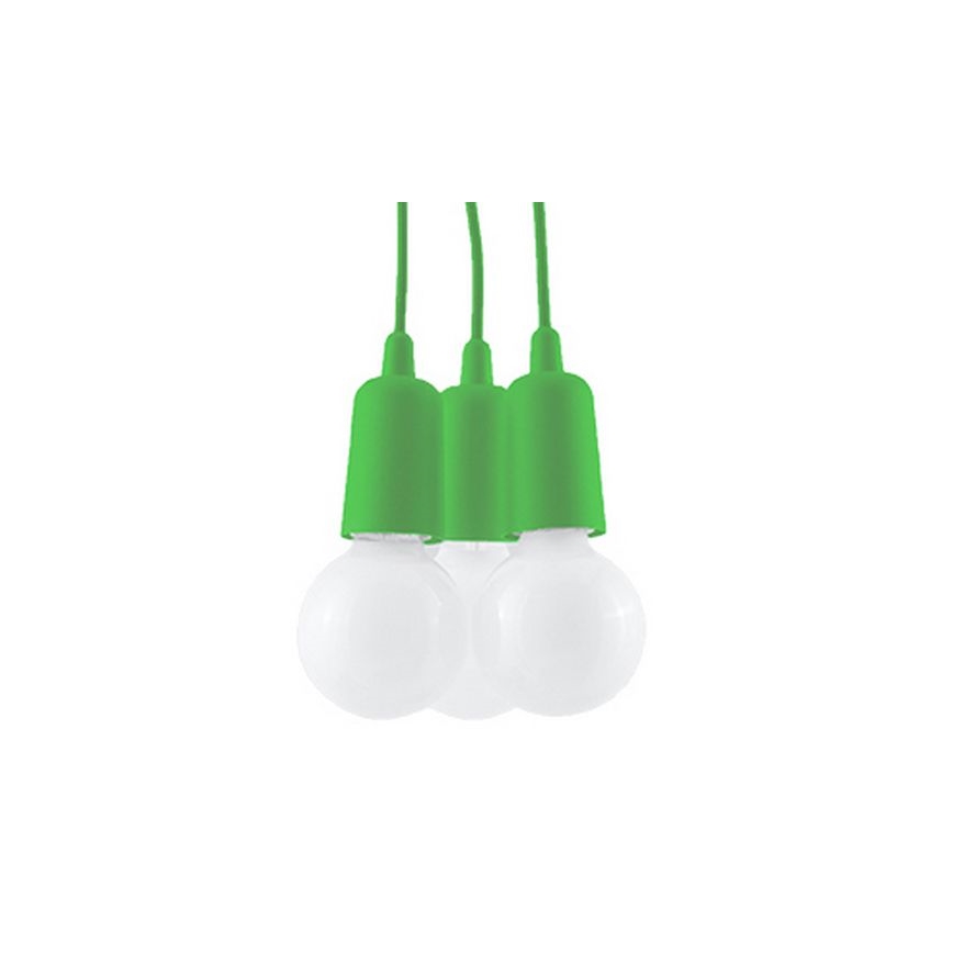 Lestenec na vrvici DIEGO 3xE27/60W/230V zelen