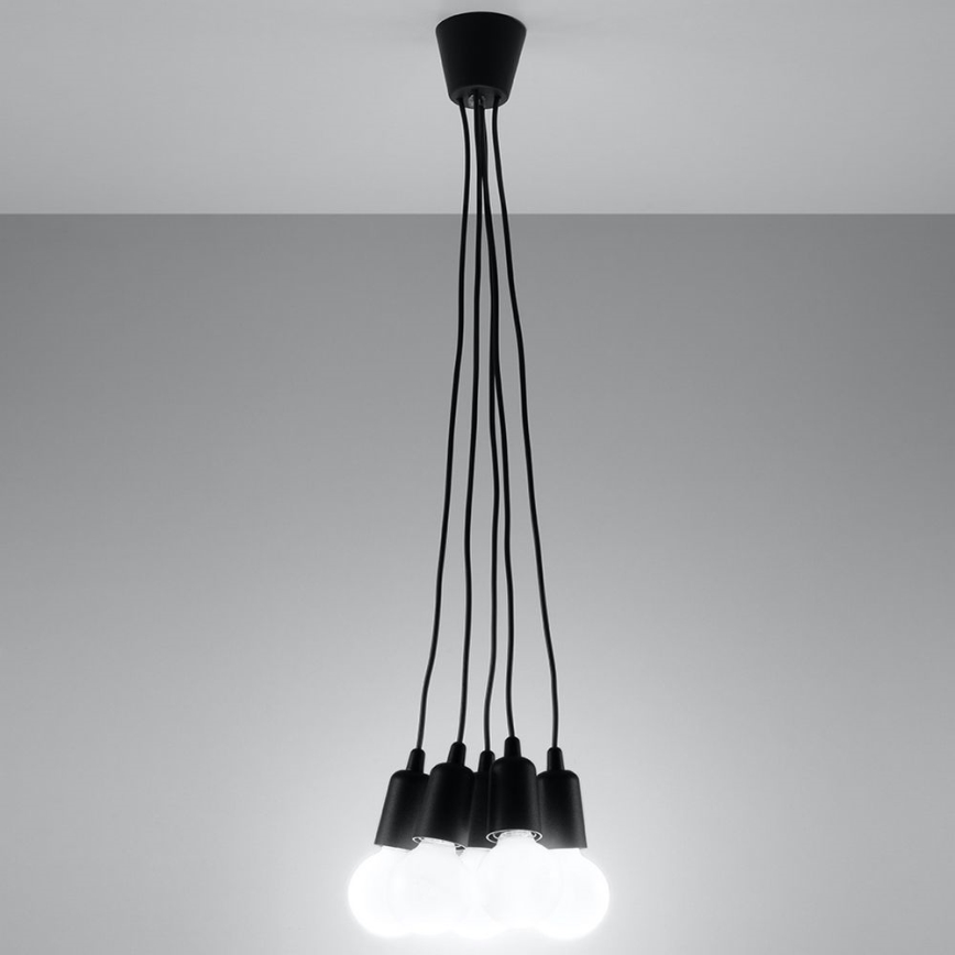 Lestenec na vrvici DIEGO 5xE27/60W/230V