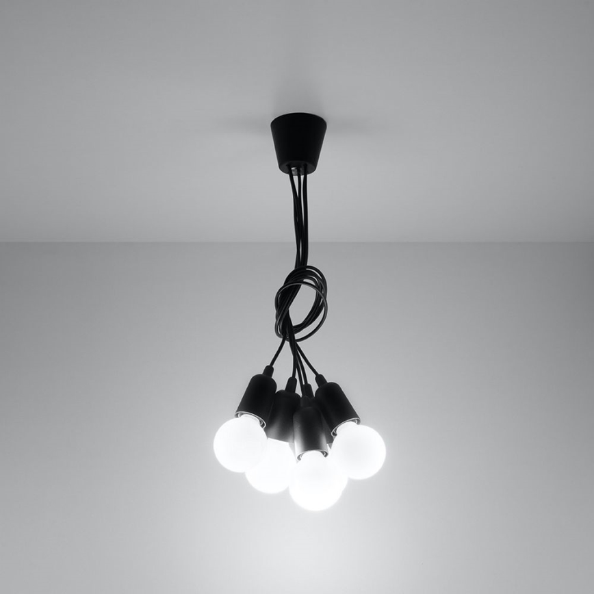 Lestenec na vrvici DIEGO 5xE27/60W/230V