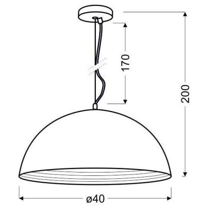 Lestenec na vrvici DORADA 1xE27/60W/230V krom