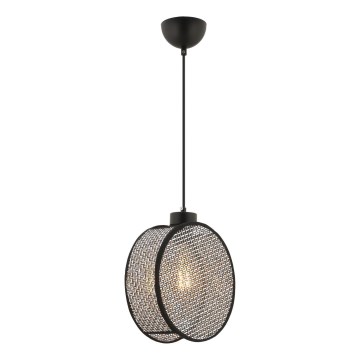 Lestenec na vrvici DRUM 1xE27/60W/230V siva/črna
