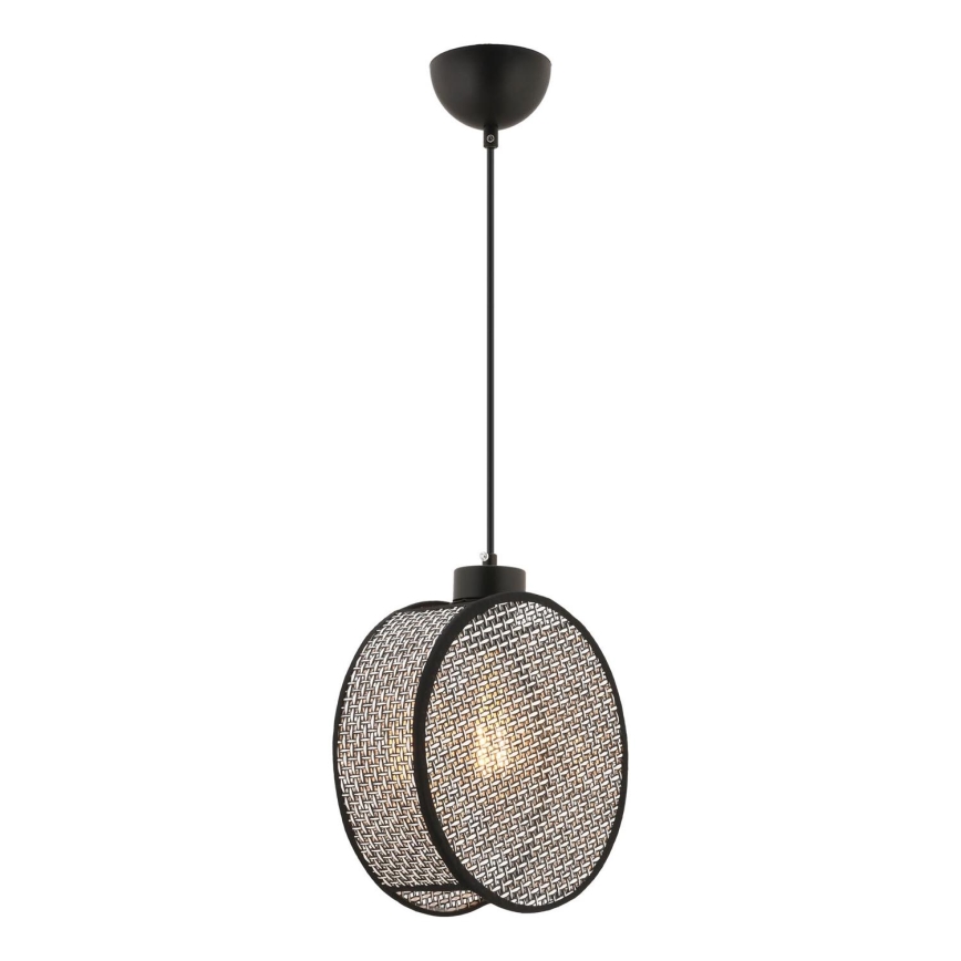 Lestenec na vrvici DRUM 1xE27/60W/230V siva/črna