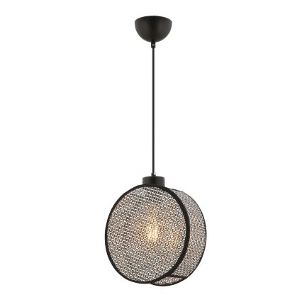 Lestenec na vrvici DRUM 1xE27/60W/230V siva/črna