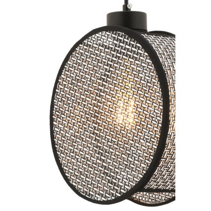 Lestenec na vrvici DRUM 1xE27/60W/230V siva/črna