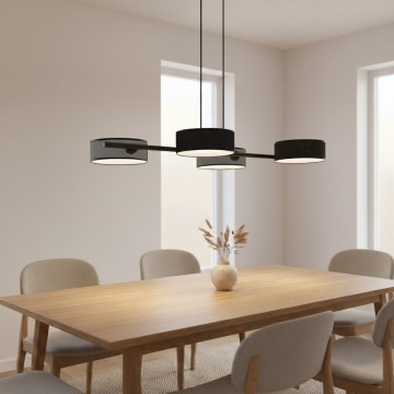 Lestenec na vrvici DRUMZ 4xE14/10W/230V črna/siva