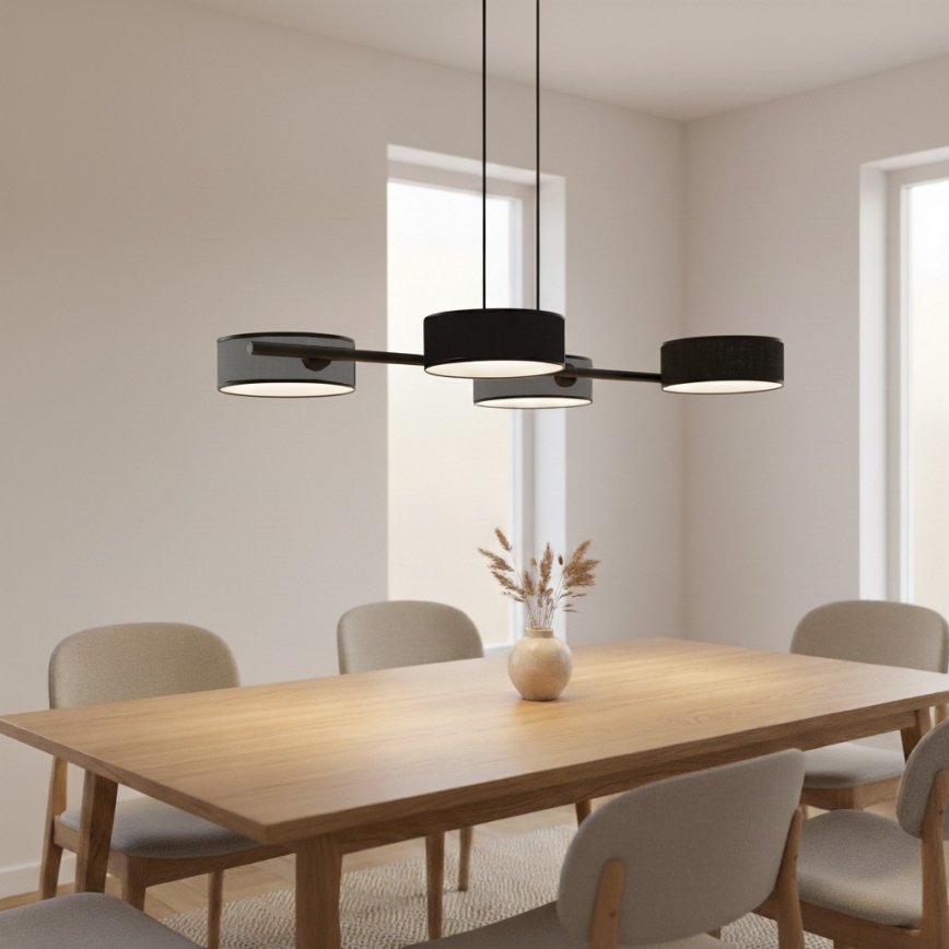 Lestenec na vrvici DRUMZ 4xE14/10W/230V črna/siva