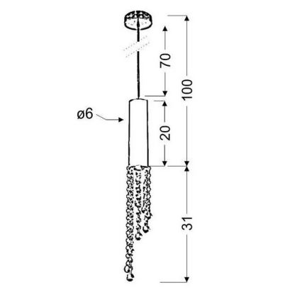 Lestenec na vrvici DUERO 1xGU10/3W/230V