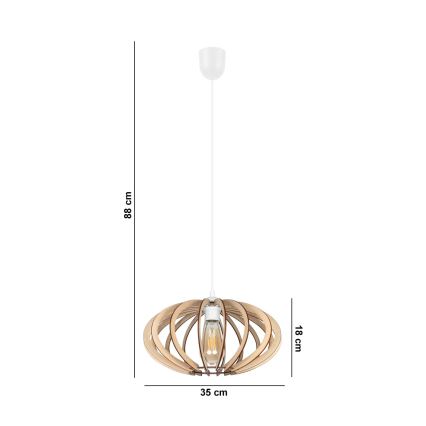 Lestenec na vrvici EARTH 1xE27/60W/230V bela/bež