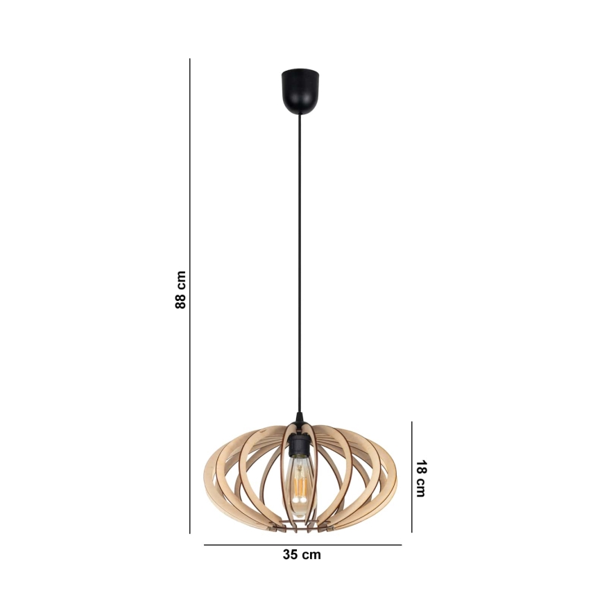 Lestenec na vrvici EARTH 1xE27/60W/230V črna/bež