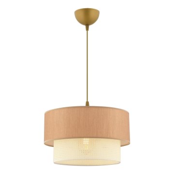Lestenec na vrvici ECHO 1xE27/60W/230V rjava/kremna