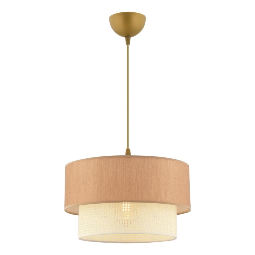 Lestenec na vrvici ECHO 1xE27/60W/230V rjava/kremna