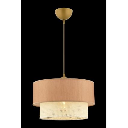 Lestenec na vrvici ECHO 1xE27/60W/230V rjava/kremna