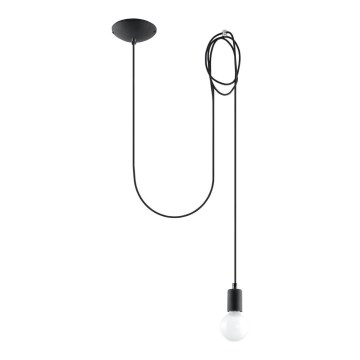 Lestenec na vrvici EDISON 1 1xE27/60W/230V pajek črna