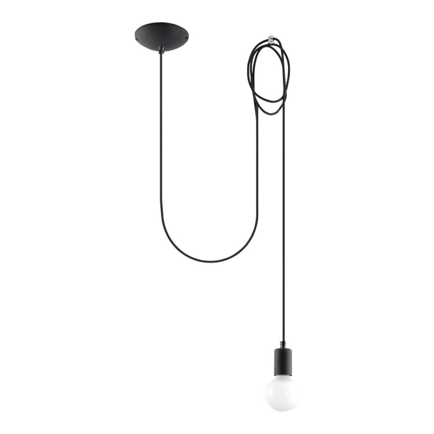 Lestenec na vrvici EDISON 1 1xE27/60W/230V pajek črna