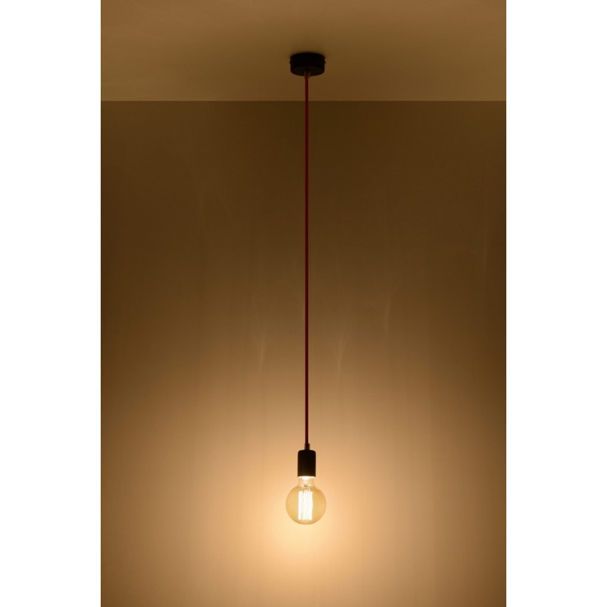 Lestenec na vrvici EDISON 1xE27/60W/230V črn