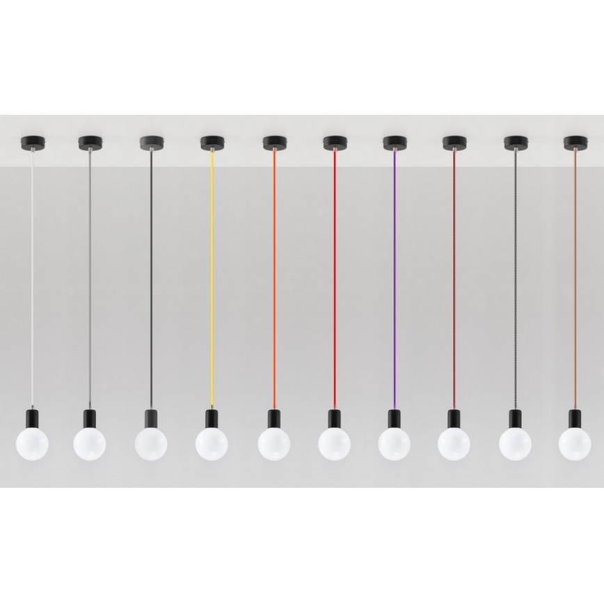 Lestenec na vrvici EDISON 1xE27/60W/230V črn