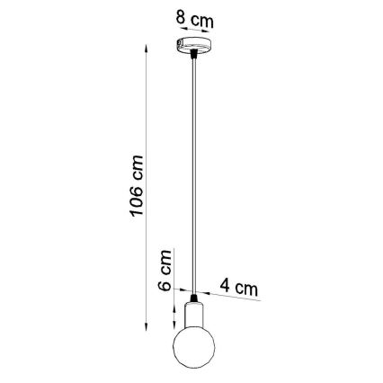 Lestenec na vrvici EDISON 1xE27/60W/230V črn