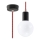 Lestenec na vrvici EDISON 1xE27/60W/230V črna, rdeča