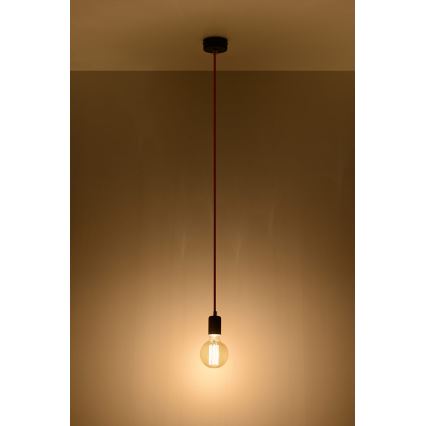 Lestenec na vrvici EDISON 1xE27/60W/230V črna, rdeča