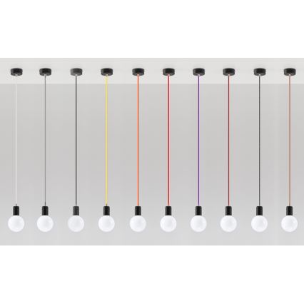 Lestenec na vrvici EDISON 1xE27/60W/230V črna, rdeča