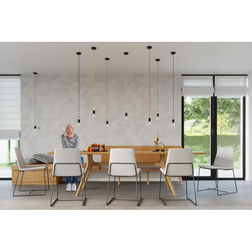 Lestenec na vrvici EDISON 1xE27/60W/230V oranžen