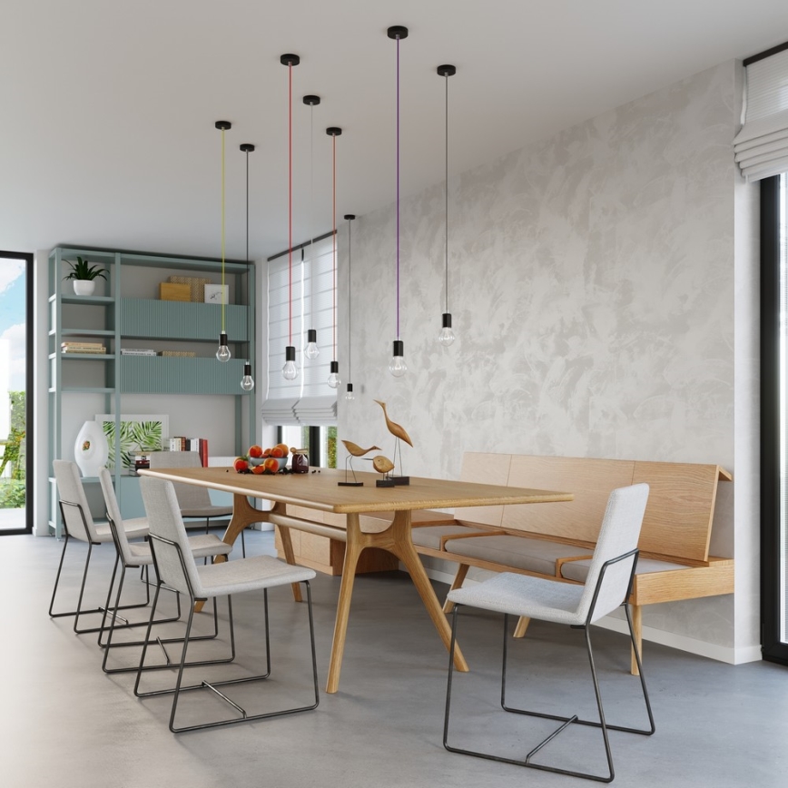 Lestenec na vrvici EDISON 1xE27/60W/230V oranžen