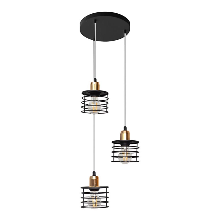 Lestenec na vrvici EDISON 3xE27/15W/230V