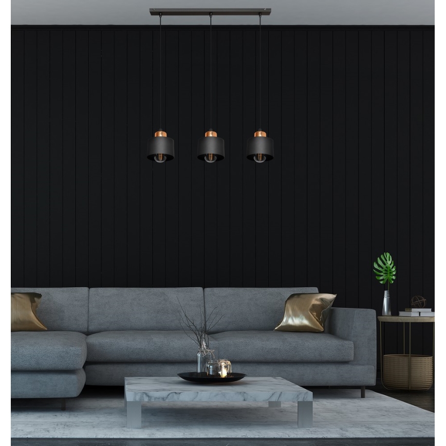 Lestenec na vrvici EDISON 3xE27/15W/230V