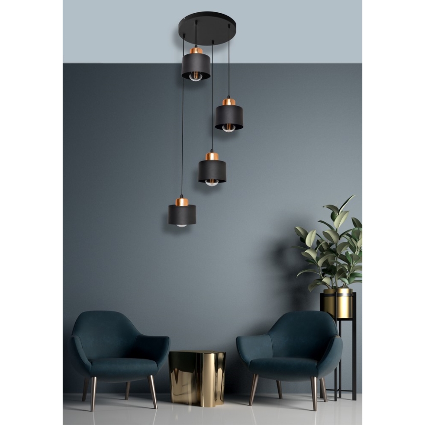 Lestenec na vrvici EDISON 4xE27/15W/230V