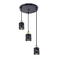 Lestenec na vrvici ELEN 3xE27/35W/230V premer 29 cm črna/zlata