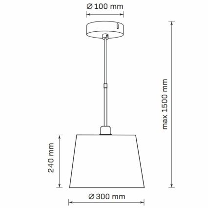 Lestenec na vrvici ELENA 1xE27/20W/230V črna