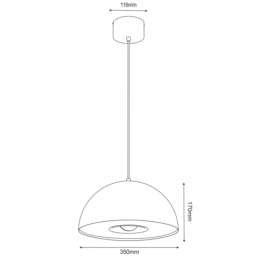 Lestenec na vrvici ELGUND 1xE27/15W/230V pr. 35 cm bež