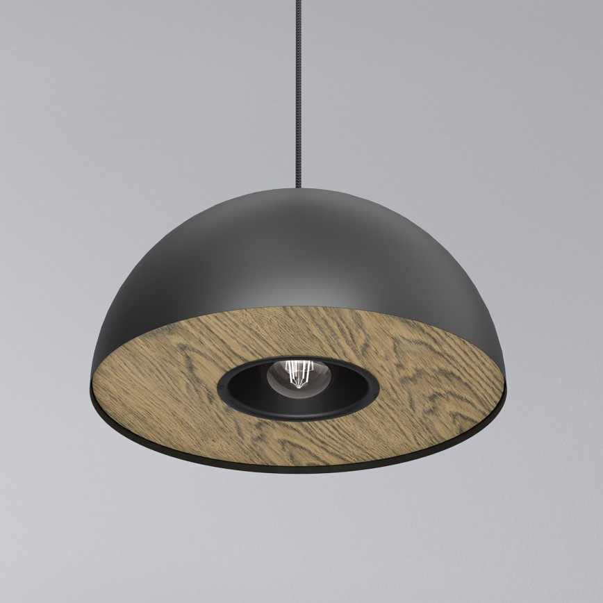 Lestenec na vrvici ELGUND 1xE27/15W/230V pr. 35 cm črna