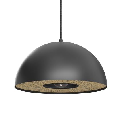 Lestenec na vrvici ELGUND 1xE27/15W/230V pr. 35 cm črna
